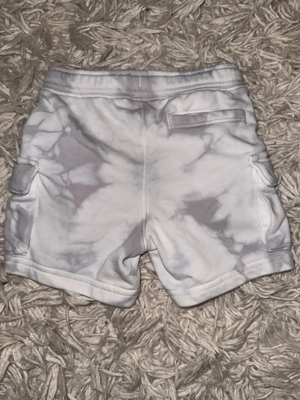 Baby Gap White Washed Tie-Dye Cargo Cotton Shorts - White/Grey